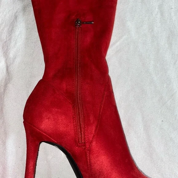 Jessica Simpson Knee High Red Boots NEW size 6M - Picture 4 of 5